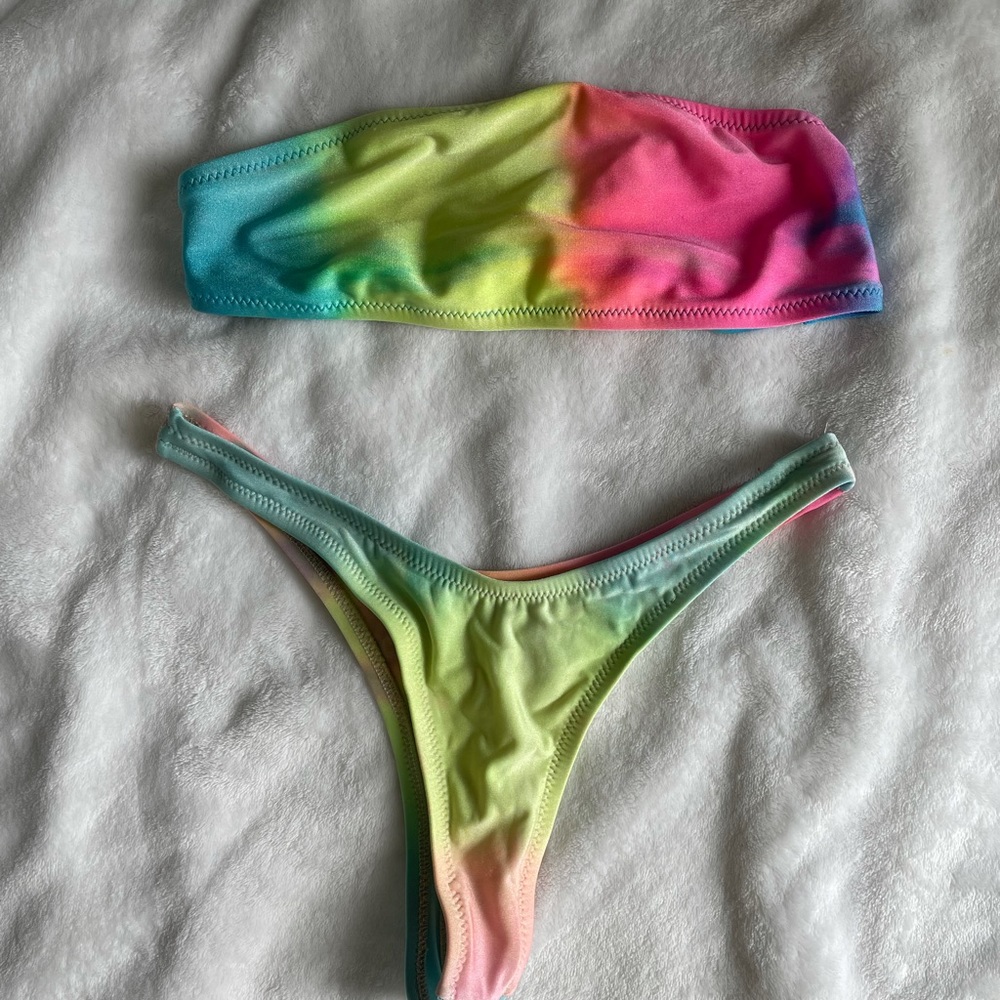 Mora girls rainbow tie-dye bikini